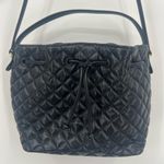 Talbots  Black Leather Quilted Bucket Bag Photo 2