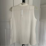 Soft Surroundings NWT  Akira Ivory Pearl Sleeveless Shell V Neck Tank Top Photo 4