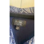 MSK Womens 24W‎ Blue Paisley MIDI Dress Lined Pintuck Church Career Corporate Photo 1
