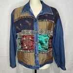 New Direction Vintage Cotton Patchwork Quilted Denim Boho Jacket Size M Size M Photo 0