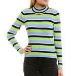 Circus by Sam Edelman NWT Circus NY Mock Neck Long Sleeve Stripe Print 2nd Skin Top Photo 2