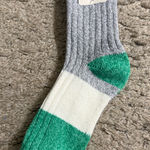 Aerie  Tri-Tone Colorblock Green, Grey Marled Elphaba Wicked Crew Socks NWT Photo 0