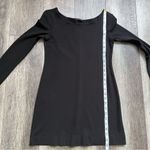 Theory  Little Black Dress Stretch Knit Scoop Neck Long Sleeves with Zippers Photo 5