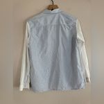 James Perse Standard  Blue White Contrast Cotton Button Down Shirt size 2 Medium Photo 1