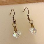Dangly Heart Crystal Earrings Photo 0