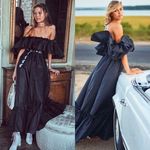 Love Shack Fancy Tara Ruffle Maxi Dress Black Sz S Photo 1