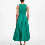 Madewell NWT Verdant Green The Melody Bubble-Hem Smocked Midi Dress Poplin XXS Photo 1