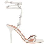Amina Muaddi Debora 95 Lace Up Sandal In White & White Crystals 38 with box Photo 2
