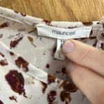 Maurice's Women's Peasant Style Tan and Burgundy Brush Stroke Blouse, Large Photo 2