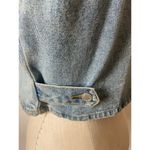Moda Intl Denim Cropped Western Vest w/ Floral Lining Size Small Blue Photo 4