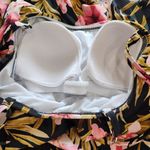 Kona Sol  Black Pink Floral One Piece Swimsuit Chest Ruffle Padded Size Small Photo 9