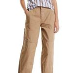 Tory Burch Twill Patched Carpenter Utility Pants | Khaki Tan | 29 Photo 1
