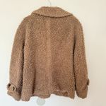 Free People So Soft Cozy Brown Sherpa Button Front Peacoat Sz S Photo 5