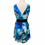 Corey P. Sleeveless Floral Tropical Print Mini Dress Belt Mini‎ Dress Blue 10 Blue Photo 9