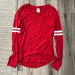 PINK - Victoria's Secret Victoria’s Secret Pink Varsity Stripe Long Sleeve Baseball Tee Shirt Top Large Photo 0