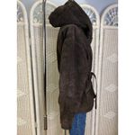 Banana Republic Brown Suede Hooded Jacket XL Tie Waist Leather AS IS Photo 10