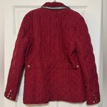 Crown & Ivy Womens  Quilted Puff Crimson Red Jacket Gold Hardware Cozy Warm Small Photo 1