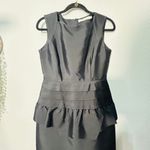Reiss Black Mattie Peplum Silk & Wool Blend Sleeveless Cocktail Dress LBD Sz 6 Photo 5