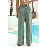 Cupshe  Sage Wide Leg Jersey Split Pant Women XL Beach NEW Photo 10