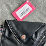 Edikted NWT  Black Leather Women's Faux Leather Zip Corset XS Photo 3