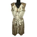 Cynthia Steffe  satin ruffle v neck utility belted mini shirt dress size 8 Photo 6