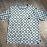 Vans  Blue and White Checkered Short Sleeve Oversized Tee Photo 0