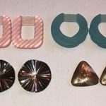 Lot of 4 Retro Vintage Pink Blue Silver Tone & Gold Tone Earring Jackets Photo 0