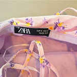 ZARA New  Lilac Disty Floral Open Laced Up Back Photo 8