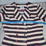 CAbi 5094 Cruise Striped Blazer Jacket 6 Navy Cream Red Gold Buttons Photo 7
