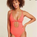 ANDIE  Swim The Santorini One Piece Neon Coral Eco Nylon Size Medium Photo 0