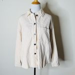 ZARA Cream Corduroy Raw Hem Shacket Photo 1