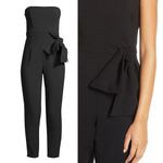 Anthropologie NEW Black Halo Harbor Strapless Jumpsuit Side Bow Cropped Ankle Length Black 0 Photo 2