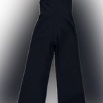 Eliza J  Ruffle Halter Neck Jumpsuit pocket straight leg In Navy size 8 Photo 2