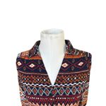 Entro NEW  Women's Ikat Geometric Print Draw String Shirt Dress Boho Colorful S Photo 4