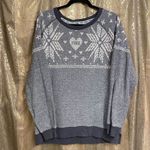 PINK - Victoria's Secret  Gray White Snowflake Holiday Sweater, Oversized Small Photo 0