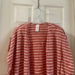 Time & Tru Red/White Striped Knit Open Cardigan M Photo 3