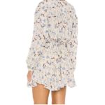 Free People NWT  Dress Sz M Mini Flower Fields Ivory Floral Long Sleeve Boho $128 Photo 1