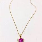 Sterling Silver looks real! /gold overlay, ruby* necklace Photo 7