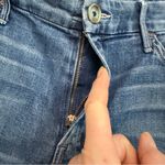 MOTHER Denim Mother Jeans The Roller Wide Leg Flare Raw Hem Distressed Medium Wash High Waist Photo 3