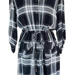 Spense flannel botton front drawstring shirt dress Photo 0
