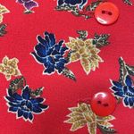 Liz Claiborne 90s Vintage Floral Red Vest Silky 8 Petite Photo 3