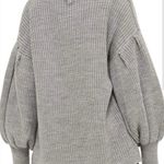 Topshop  Balloon Sleeve Grey Open Cardigan Chunky Sweater New! Photo 3