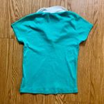 Lacoste Vintage Teal Green Polo Shirt Top Womens 42 Small Photo 6