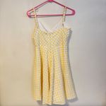 Trixxi V Neck Sleeveless Fit and Flare Embroidered Dress Yellow White Size M NWT Photo 3