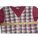 Old Navy Vintage Y2K NYN Plaid Vest Combo 1990s Nerd Geek Retro Shirt Small Photo 8
