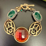 Lucky Brand  Egyptian Revival Scarab Snake Frog Cabochon Toggle Bracelet 40g. Photo 0