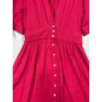 Free People XS Dress Love of My Life Red V Neck Button Front Midi Tie Sleeve Photo 3