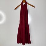 Free People  Intimately Harper Burgundy High Neck Halter Lace Mini Dress Photo 3