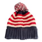Modena USA Flag Knit Pom Pom Beanie Hat Blue Photo 2