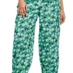 Diane Von Furstenberg Sz S Colorful Nylon Joggers Pants Green Leopard Print Photo 1